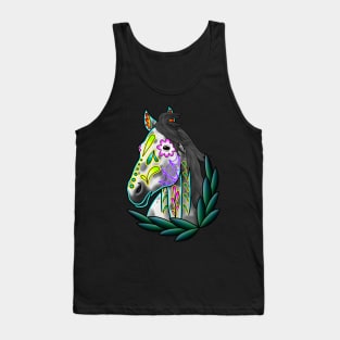 Day of the Dead Grey Appaloosa Sugar Skull Horse Tank Top